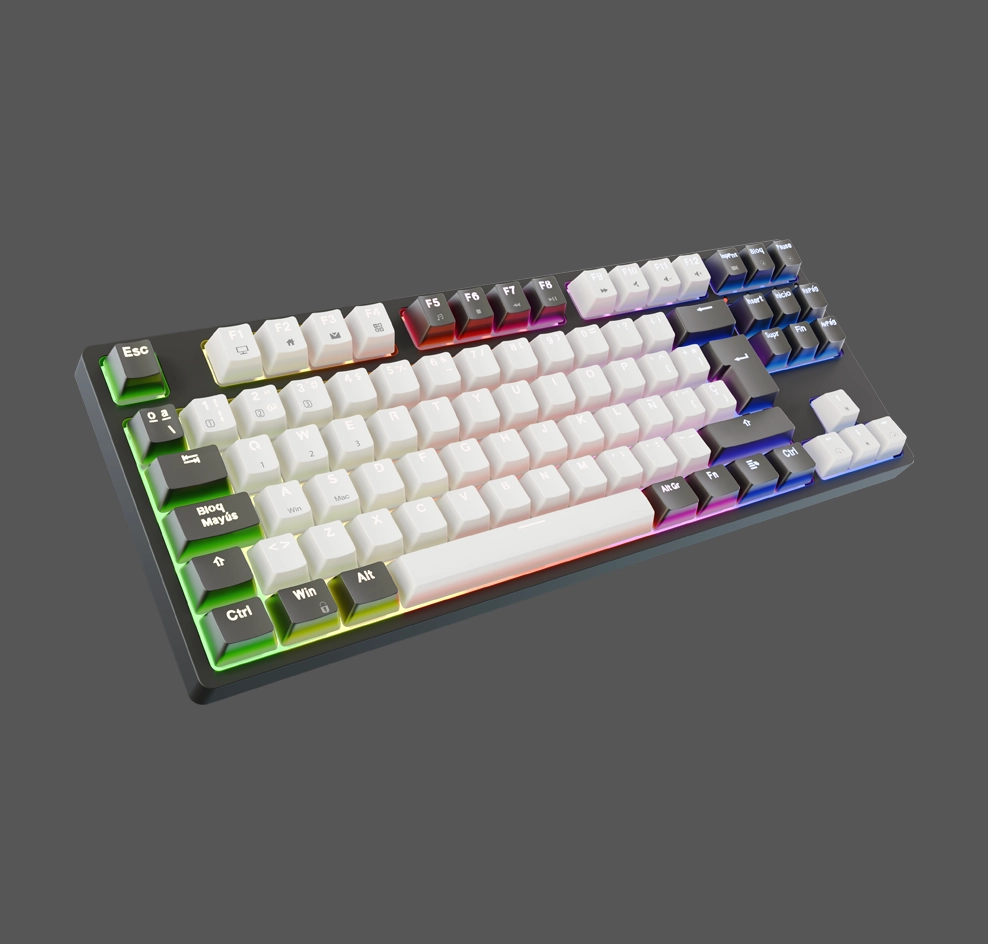 Teclado mecánico Yokai EX80 en vista superior, mostrando su diseño TKL con 87 teclas.